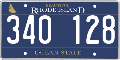 RI license plate 340128