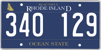 RI license plate 340129