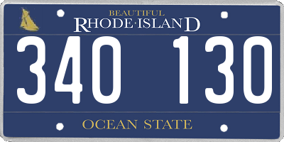 RI license plate 340130