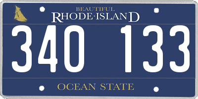 RI license plate 340133