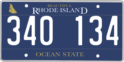 RI license plate 340134