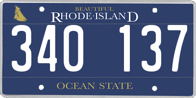 RI license plate 340137