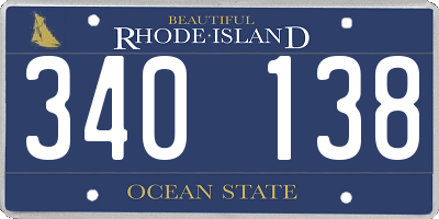 RI license plate 340138