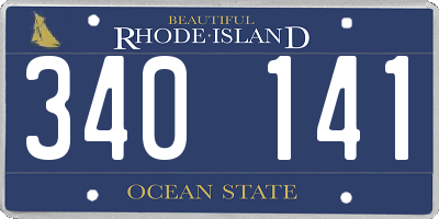 RI license plate 340141