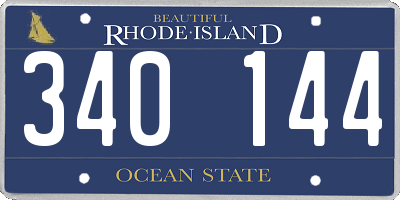 RI license plate 340144