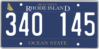 RI license plate 340145