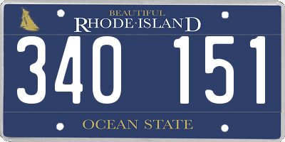 RI license plate 340151
