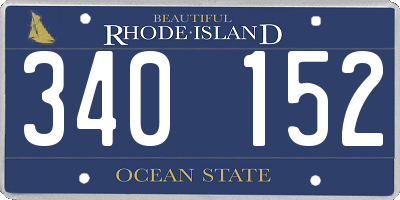 RI license plate 340152