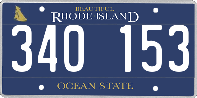 RI license plate 340153