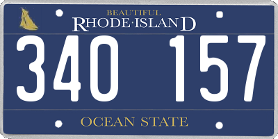 RI license plate 340157