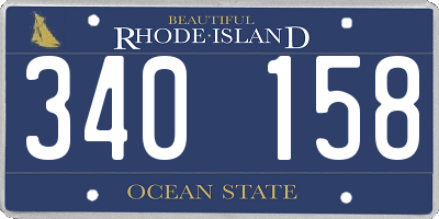 RI license plate 340158