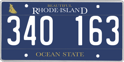 RI license plate 340163