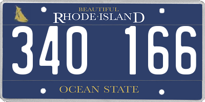 RI license plate 340166