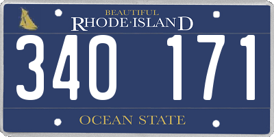 RI license plate 340171
