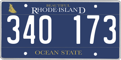 RI license plate 340173