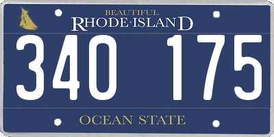 RI license plate 340175