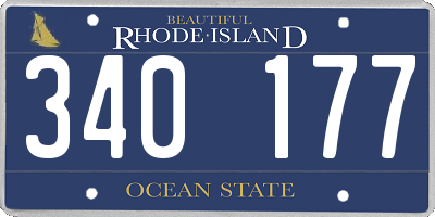 RI license plate 340177