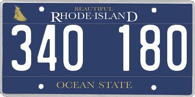RI license plate 340180