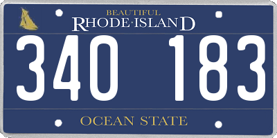 RI license plate 340183