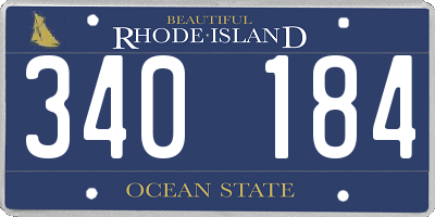 RI license plate 340184