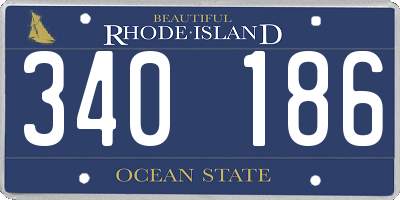 RI license plate 340186