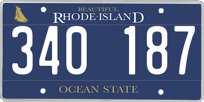 RI license plate 340187