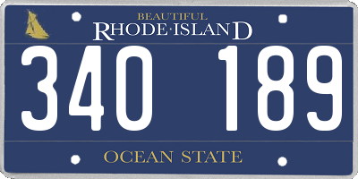 RI license plate 340189