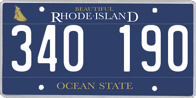 RI license plate 340190