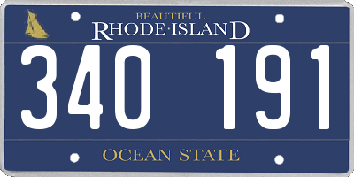 RI license plate 340191