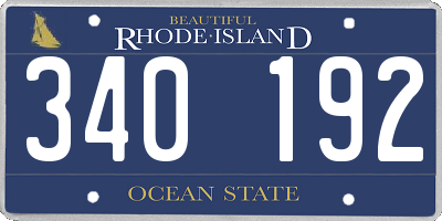 RI license plate 340192