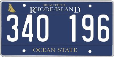 RI license plate 340196