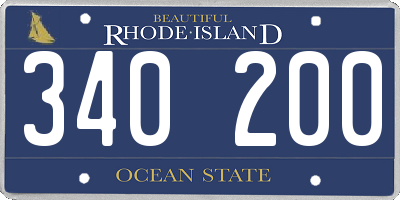 RI license plate 340200