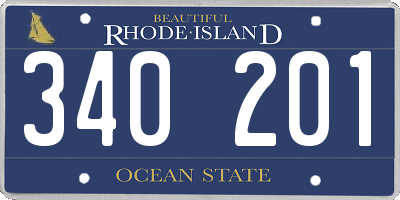 RI license plate 340201