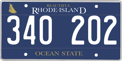 RI license plate 340202