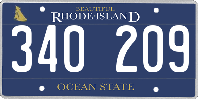 RI license plate 340209