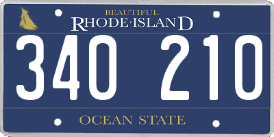RI license plate 340210