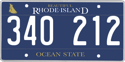 RI license plate 340212