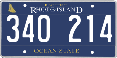 RI license plate 340214