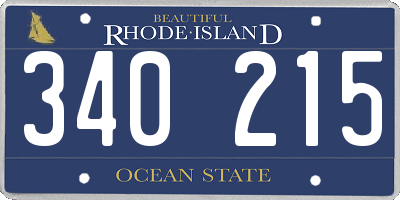 RI license plate 340215