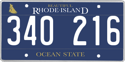 RI license plate 340216