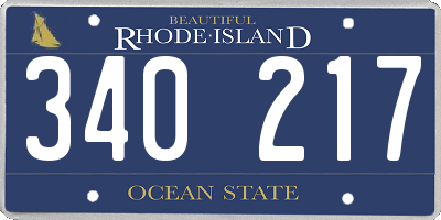 RI license plate 340217