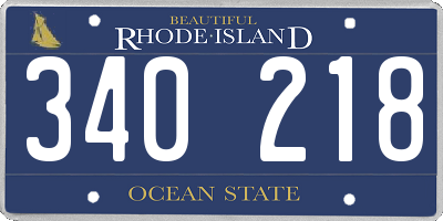 RI license plate 340218