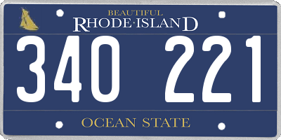 RI license plate 340221