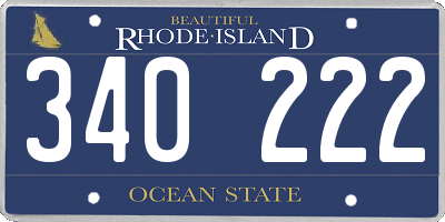 RI license plate 340222