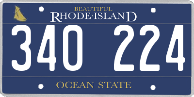 RI license plate 340224