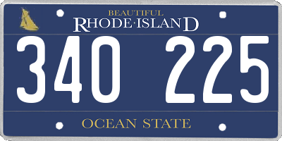 RI license plate 340225