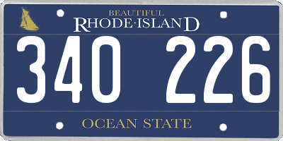 RI license plate 340226