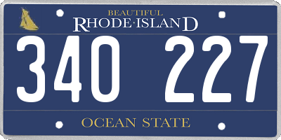 RI license plate 340227