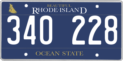 RI license plate 340228