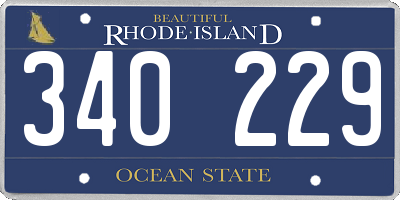 RI license plate 340229